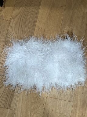 Buddy Love White Feathered Strapless Crop Top